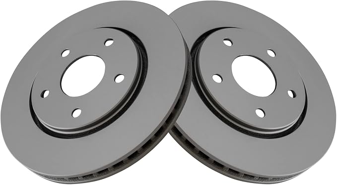 TRQ Front Brake Rotor Set G Coated Vented Compatible with 2008-2016 Dodge Grand Caravan 2009-2013 Journey 2012-2015 Ram C/V 2008-2016 Chrysler Town and Country 2009-2014 Volkswagen Routan