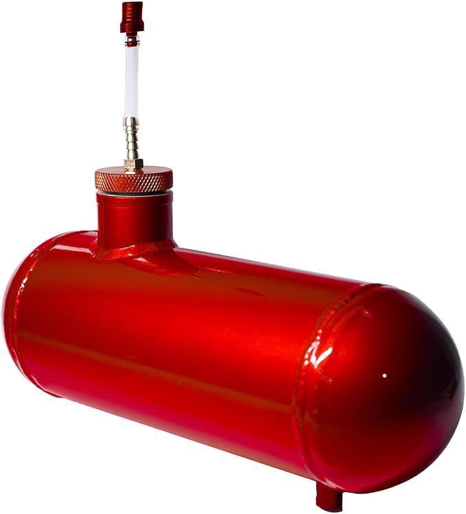 JMCHstore Side Aluminum Mini bike Gas Fuel Tank Cylinder 4x12'' for Coleman Baja Montser Mega moto Predator Hemi non 212 Engine, Massimo Axis RealTree Motovox Mototec Gas Bike, Go Kart Parts (Red)
