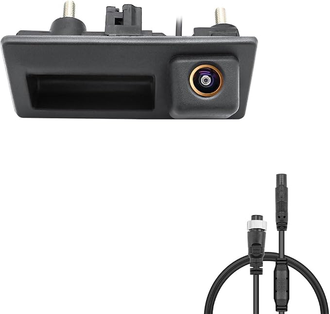 AHD 1080P Backup Camera, GreenYi Car Reverse Camera for Audi A4L A5 A3 Q3 Q5 RS6 for VW Passat Tiguan Jetta Touareg Skoda+4Pin Male to M12 Aviation Female Cable Plug Adapter Converter