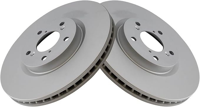 TRQ Front Brake Rotor Set G Coated Vented Compatible with 2007-2013 Acura MDX 2010-2013 ZDX 2014-2020 RLX 2009-2015 Honda Pilot