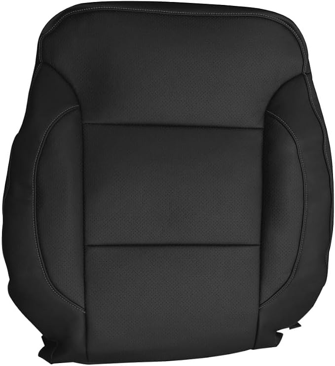 Front Driver or Passenger Side Bottom & Upper Leather Seat Cover Black Fit for Chevy Silverado Tahoe Avalanche Suburban GMC Sierra 2015-2019