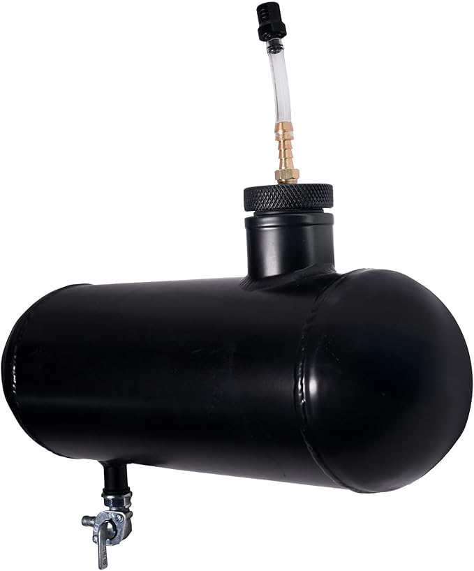JMCHstore Side Aluminum Mini bike Gas Fuel Tank Cylinder 4x12'' for Coleman Baja Montser Mega moto Predator Hemi non 212 Engine, Massimo Axis RealTree Motovox Mototec Gas Bike, Go Kart Parts (Black)