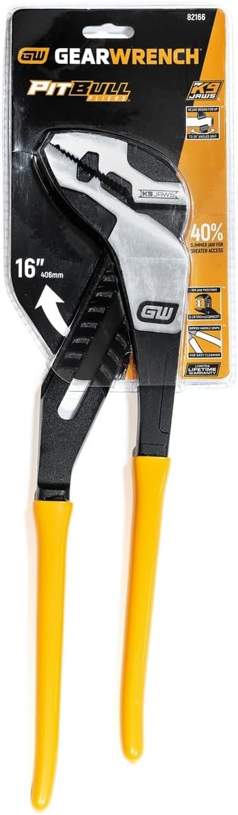 GEARWRENCH 16 Inch Straight Jaw Dipped Handle Tongue and Groove Plier - 82166