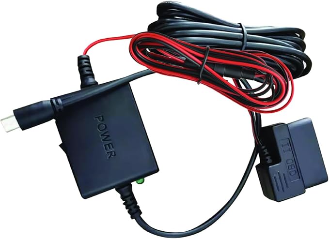 Cobra 2.5A DIY Hardwire Kit Designed for Cobra and Drive HD Products: OBDII Port to Micro-USB, 15ft Cable, Intelligent Power Management, Enables Parking Mode and Motion Detection Feature