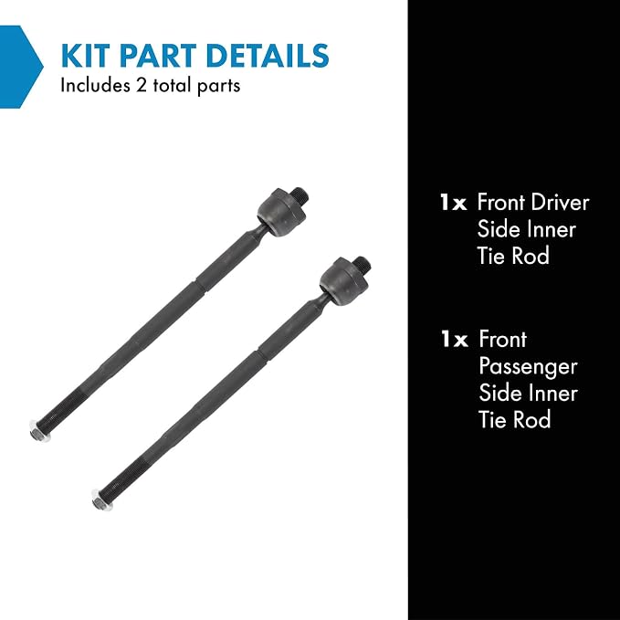 TRQ Inner Driver and Passenger Side Tie Rod Set 2 Piece Compatible with 15-22 Chrysler 300 RWD 15-22 Dodge Charger RWD 15-18 Dodge Challenger 19 Challenger 20-21