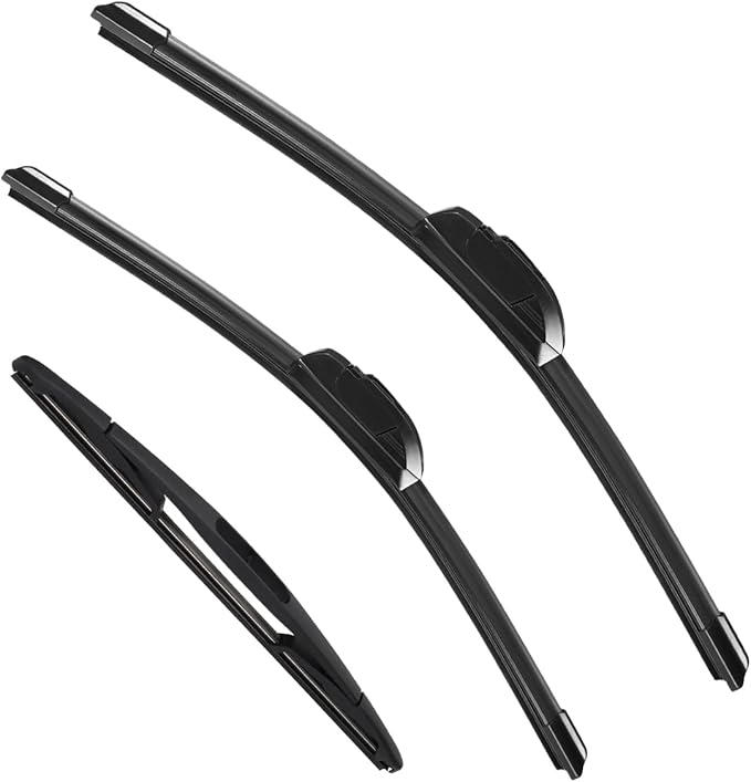3 Pack Windshield Wiper Blades Compatible with Ford Flex 2009 2010 2011 2012 2013 2014 2015 2016 2017 2018 2019 Original Factory Quality Front Rear Wipers Blade Set for My Car 24" 22" 12"