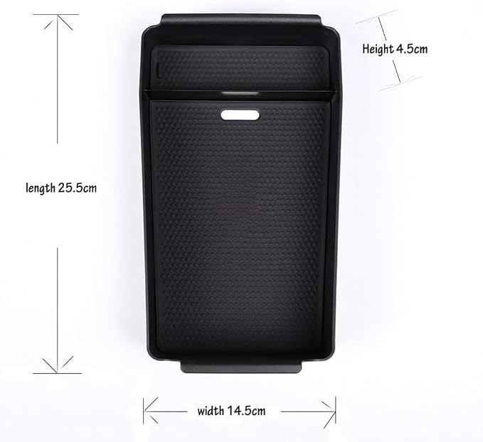 Compatible with Maserati Ghibli Levante Quattroporte 2013-2017 Plastic Center Console Orgnizer Tray Armrest Storage Box with Black Mat