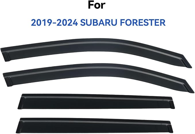 YQAUTEC Window Visors Rain Guards for 2019-2024 Subaru Forester, Out-Channel Window Vent Wind Deflectors Visors Shades for 19 20 21 22 23 24 Forester