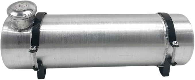 JSD 2.125 Gallons 6"x20" Aluminum Spun Round Gas Tank End Fill 1/4" NPT Outlet - for mini bike,go kart, Log splitter