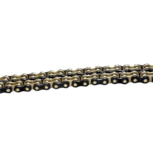 DONGHUA (520HLX2) high Strength Sealed 520 X-Ring Chain 120 Links with Connecting Link (Black and Gold)
