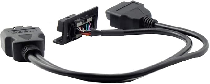 iKKEGOL OBD2 OBD II Full 16 Pin Splitter Y Open Cable J1962 1 Male to 2 Female Connector Underdash Mount Bracket for Diagnostic DIY Extension Adapter 50cm/20 (1 Pcs)