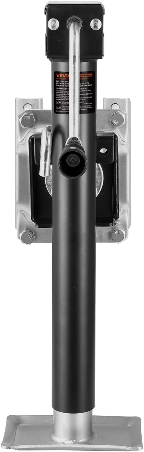 VEVOR Trailer Jack, 2500 lbs Dynamic Load Capacity, Heavy Duty Swivel Bolt-on Trailer Jack with Ergonomic Handle, 15-inch Vertical Travel, Suitable for RV, Horse, Utility, Camping and Yacht Trailers