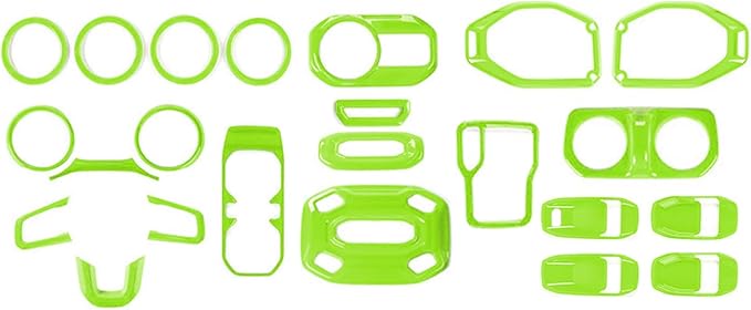 RT-TCZ for Wrangler JL Interior Trim Kit Compatible with Jeep Wrangler JL JLU Gladiator JT 2018-2023 Green Interior Accessories 23pcs