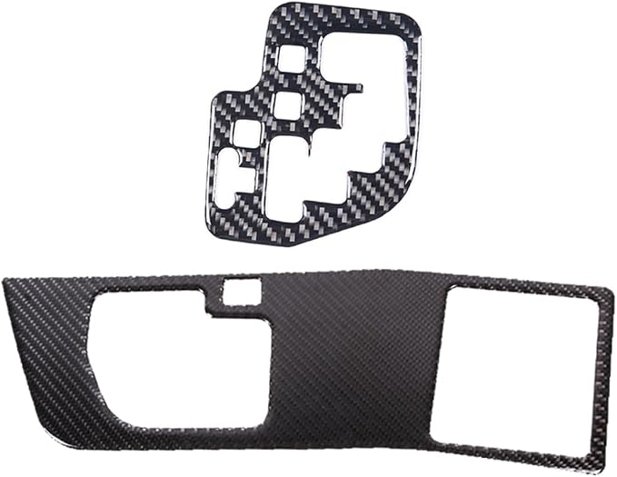 Real Soft Carbon Fiber Car Center Console Gear Shift Panel Decorative Stickers,for Toyota Tundra 2007-2013,2PCS (Black)