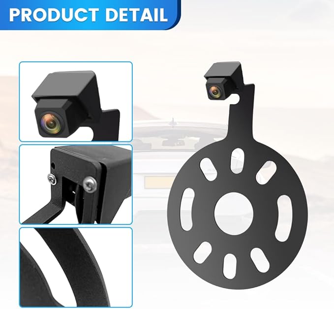 Junsun Backup Camera for Jeep Wrangler JK JKU Rubicon Sahara Sport Unlimited 2007-2018, Wide Angle Rear View Reverse Parking Off-Road Wheel Mount Camera