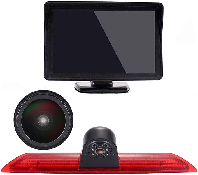 HD 1280x720pixel 3rd Third Brake Light Rear View Backup Reverse Camera+4.3" inch LCD Monitor Replacement for Ford Transit tourneo Custom Jumbo Kasten V363 F150 F250 F350 V636 MK8 2012-2020 Van