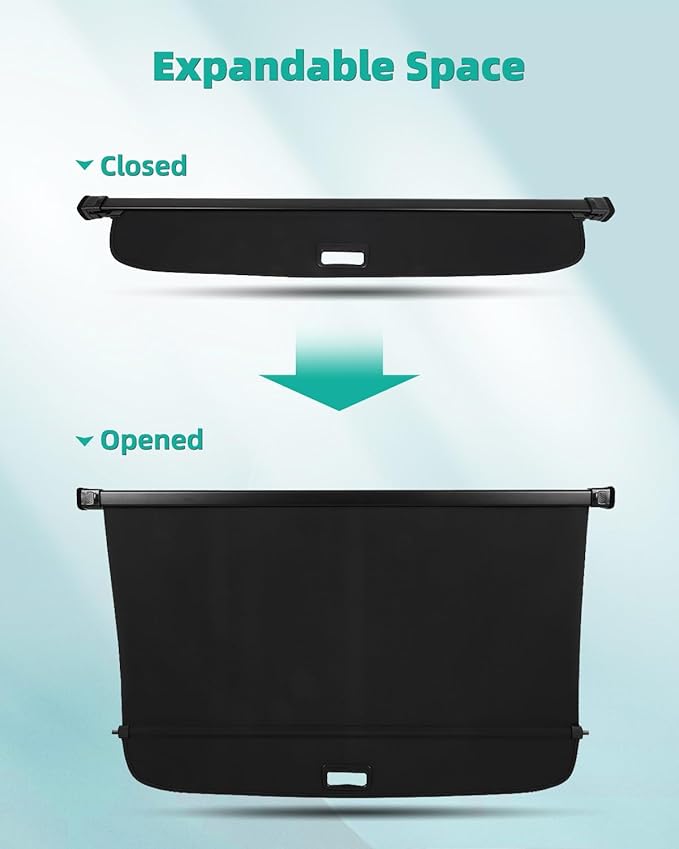 SCITOO Retractable Rear Cargo Cover Shade 2018-2023 Fit for Volkswagen Tiguan 1.4L Rear Trunk Retractable Security Shade Cover