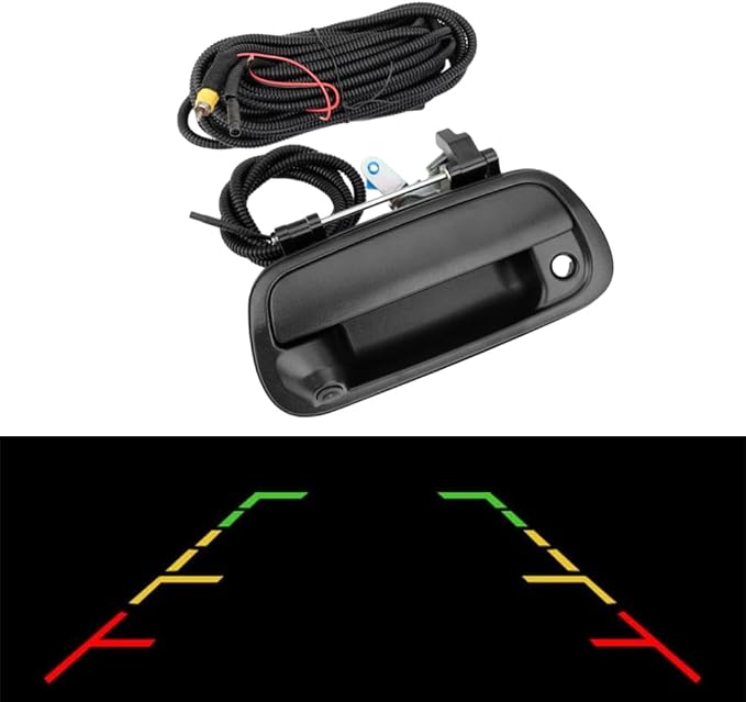 Riloer Tailgate Handle Rear View Camera, Tailgate Door Handle Camera, Compatible with Toyota 2000-2006 Tundra, Backup Tailgate Camera with Static Guidelines