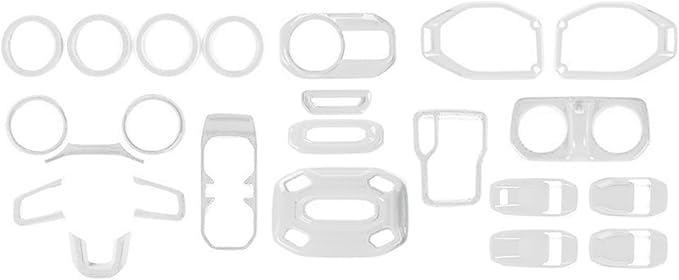 RT-TCZ for Wrangler JL Interior Trim Kit Compatible with Jeep Wrangler JL JLU Gladiator JT 2018-2023 White Interior Accessories 23pcs