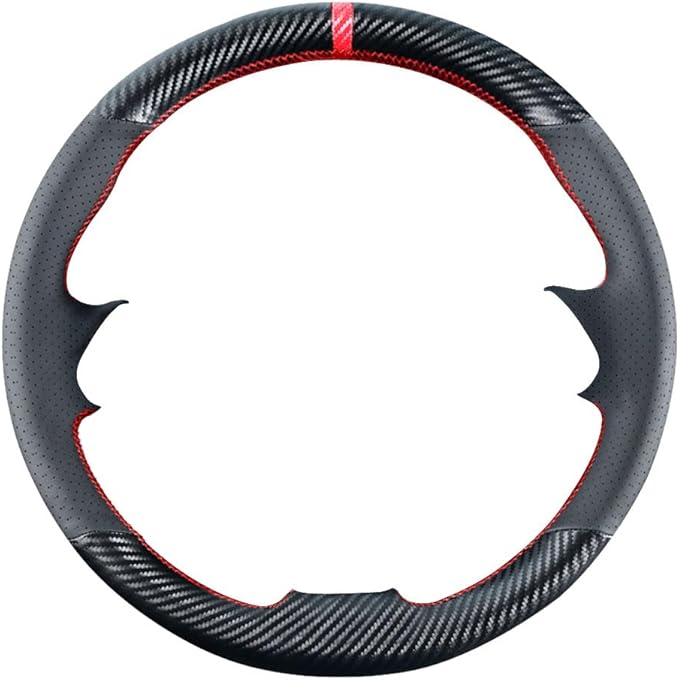 DIY Stitching Carbon Fiber Steering Wheel Cover for Toyota 86 Coupe 2017 2018 2019 2020 2021 / for Subaru BRZ 2017-2020 15 inches Leather Interior Accessories