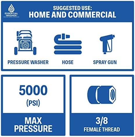 Essential Washer Stainless Steel ⅜” Quick Connect Female NPT | Pressure Washer Quick Connect Fittings | 5000 PSI | Set Of 4