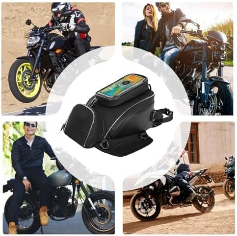 Motorcycle Tank Bag for Yamaha FZ 07 2015-2017, Magnetic & Strap Mount Tank Bag for Motorcycles, Motorcycle Touring Navigation Luggage Bag Tank Bags,A Strap