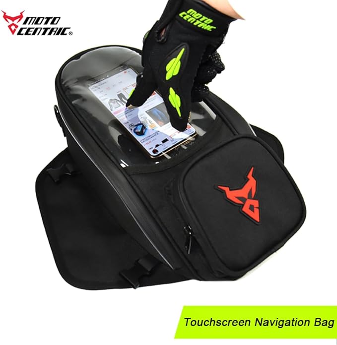 Waterproof Motorcycle Fuel Tank Bag,Strong Magnetic Bag,Moto Cycling Shoulder Single Pack for Outdoor Sports Riding Travel Handbag (Gray)