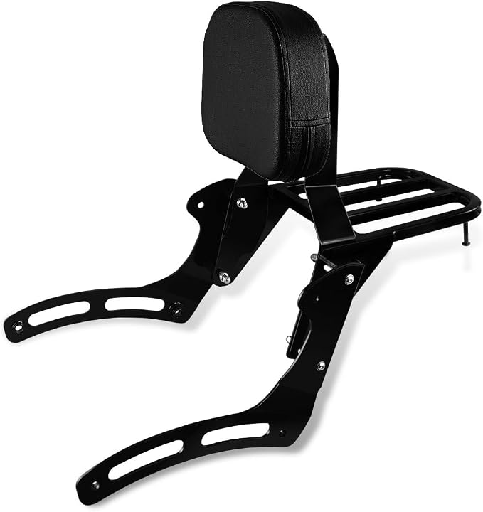 Sissy Bar & Luggage Rack for Kawasaki Vulcan 900 Black | VN900 Classic Custom 1996-2023 Motorcycle Passenger Backrest