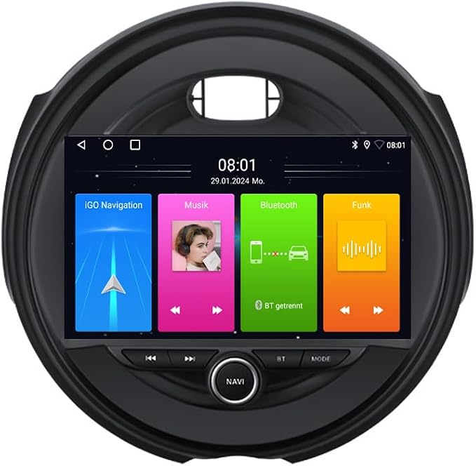 9''AHD Multimedia Car GPS Sat Nav Navigation Navigator Canbus Radio Stereo Player CarPlay Android Compatible with BMW Mini Cooper R50 R52 R53 R56 R57 R58 R59 F55 F56 F57/R55/Countryman R60/Paceman R61