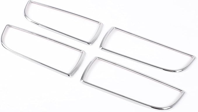 Daeiclru Window Lift Switch Panel Cover Compatible with Jaguar XJ 2010-2019, Car Door Power Window Glass Lift Switch Button Decoration Frame Interior Accessories (Bright Silver)