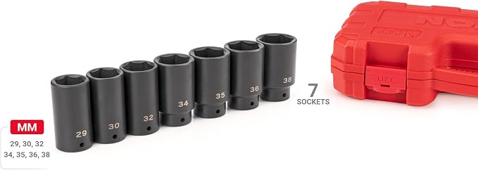 TEKTON 1/2 Inch Drive Axle Nut Impact Socket Set, 7-Piece | SID92340