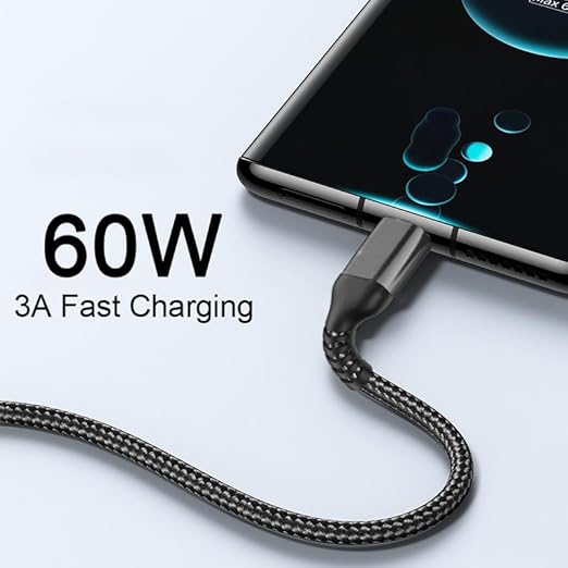 60W Long USB C to USB C Cable (2-Pack, 10FT), Type-C Fast PD Charger Braided Cord for iPhone 17/16/15 Pro,iPad Air 2022, MacBook Pro/Air,Samsung Galaxy S23/S22 Ultra,Note 20 10,Pixel 9, OnePlus 9,PS5