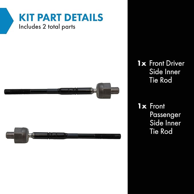 TRQ Inner Driver and Passenger Side Tie Rod Set 2 Piece Compatible with 07-13 BMW 328i 335i, 09-13 BMW 328i xDrive 335i xDrive, 08-13 128i 135i, 13-15 X1, 09-16 Z4