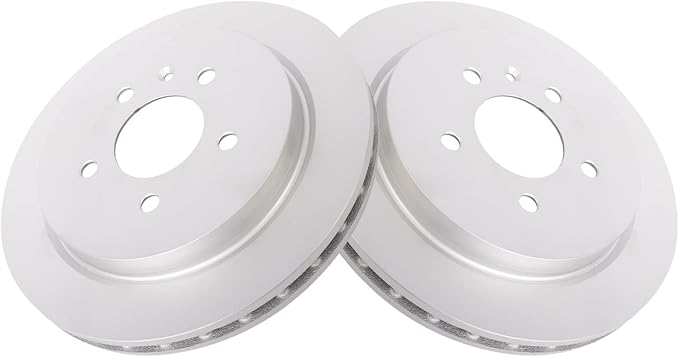 TRQ Rear Brake Rotor Set G Coated Vented Compatible with 2003-2007 Cadillac CTS 2003-2004 Seville 2005-2011 STS