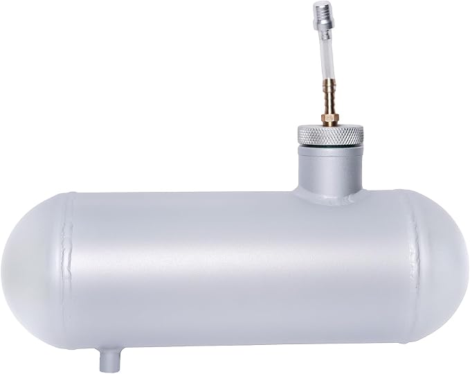 JMCHstore Side Aluminum Mini bike Gas Fuel Tank Cylinder 4x12'' for Coleman Baja Montser Mega moto Predator Hemi non 212 Engine, Massimo Axis RealTree Motovox Mototec Gas Bike, Go Kart Parts (Silver)