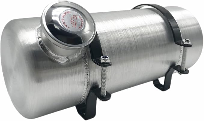 JSD 1 5/8 Gallon 6"x15" Spun Aluminum Fuel Tank Gas Tank End Fill 1/4" NPT Outlet -for dune buggy, mini bike,go kart, Log splitter
