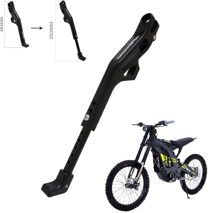 JFG RACING Sur Ron Kickstand,Motorcycle Kick Stand Side Aluminum Alloy CNC Adjustable for Surron Light Bee S/X Segway X160/X260 Talaria Sting Black