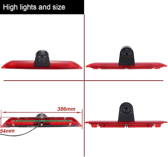 Third Roof Top Mount Brake Lamp Reverse Camera Brake Light Rear View Backup Camera Replacement for Ford Transit tourneo Custom Jumbo Kasten V363 F150 F250 F350 V636 MK8 2012-2020 Van