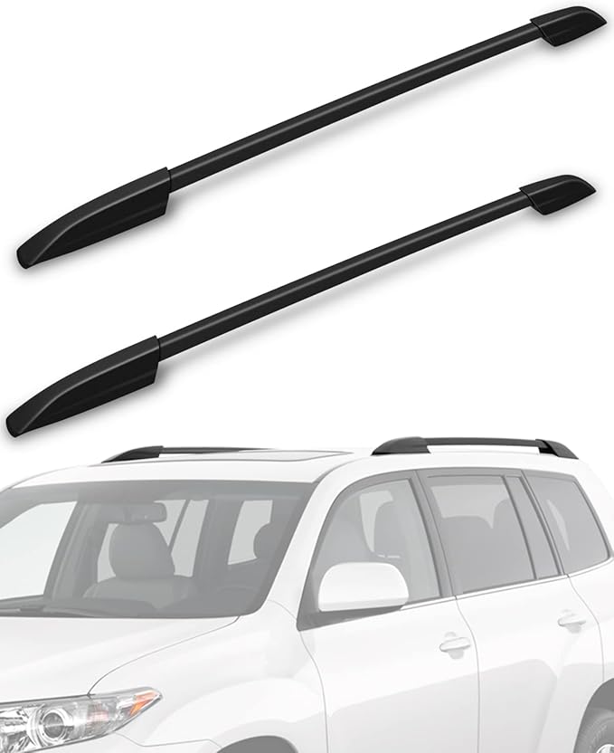 SCITOO fit for 2008 2009 2010 2011 2012 2013 for Toyota for Highlander Sport Utility Aluminum Alloy Roof Top Side Rails Set Rock Rack Side Rails