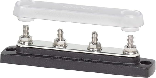 Blue Sea Systems 2307 150 Amp Common BusBar with 4 studs and a cover, With Cover, 150A