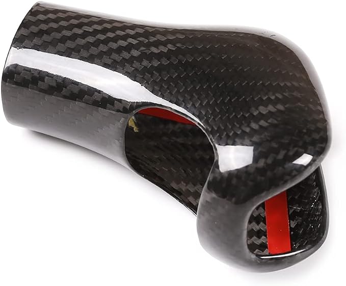Real Carbon Fiber Source Manufacturer Automotive Interior Accessories Center Console Gear Shift Knob Decorative Protective Cover for Porsche 2011-2017 Cayenne (Black Carbon Fiber)