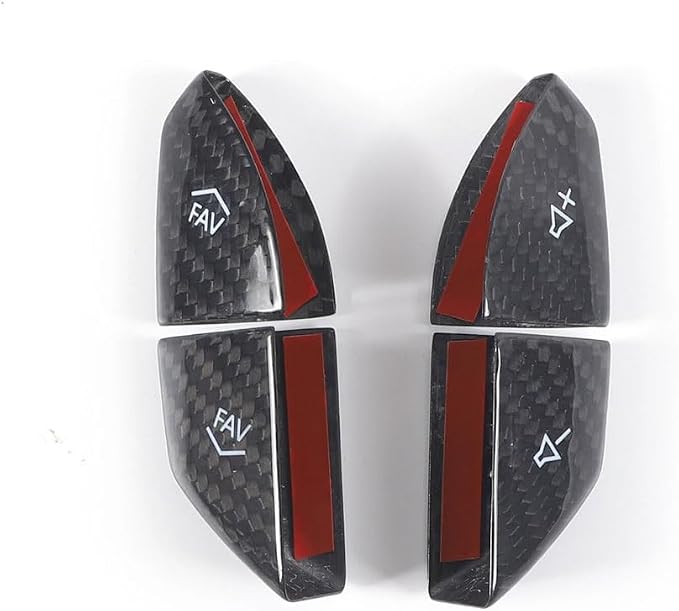 Real Dry Carbon Fiber Direct Manufacturer for 2014-2019 Chevrolet Corvette C7 Car Interior Decorative Accessories Volume Button Trim Cover 4 PCS (Black Carbon)