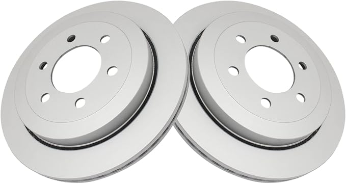 TRQ Rear Brake Rotor Set G Coated Vented Compatible with 2007-2017 Ford Expedition 2007-2017 Lincoln Navigator