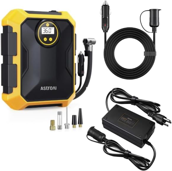 AstroAI Air Compressor Tire Inflator+AC to DC Converter+Cigarette Lighter Extension Cord