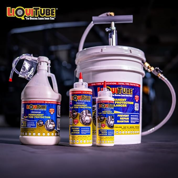 Premium Heavy Duty Tire Sealant - Permanent Flat Tire Protection for Trailer and Off Road Tires - Maintain Air Pressure, Balance - Seal Punctures, Bead, Rim, Tire Weathering Leaks (1 Gal)
