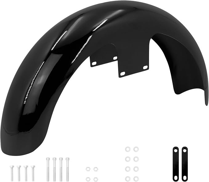 19 inch Front Fender Vivid Black Motorcycle Wrap Mudguard for Bagger Models Fit for Harley Touring Road King Electra Glide Street Glide