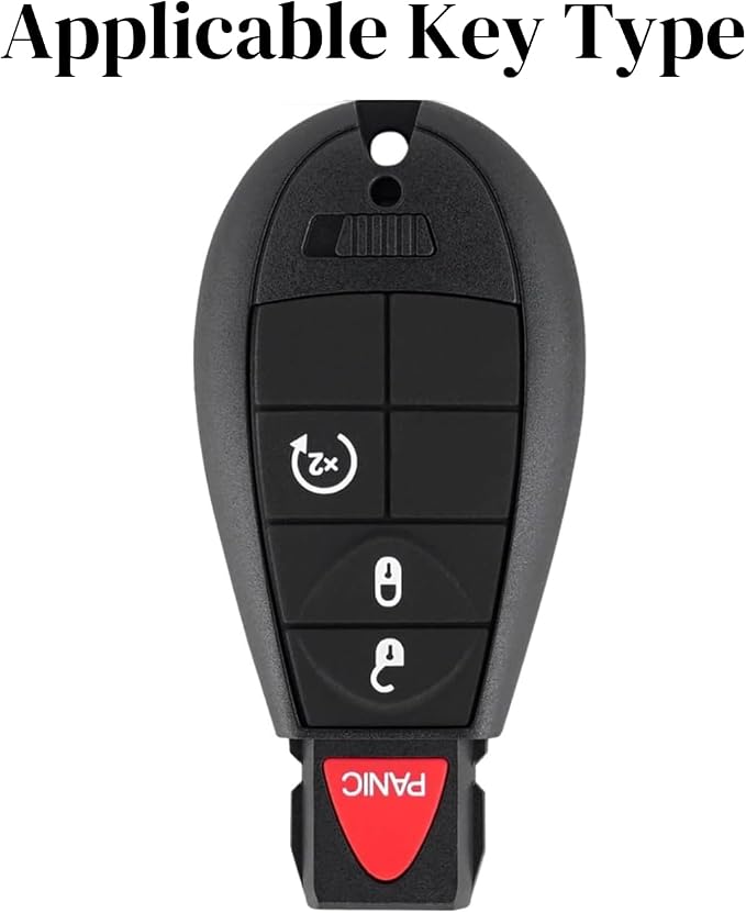 Heavy Duty Zinc Alloy Key Fob Cover, Accessories, Key Fob Case, Keychain Compatible with 2008 2009 2010 2011 2012 2013 2014 2015 2016 2017 2018 Dodge Ram 1500 2500 3500