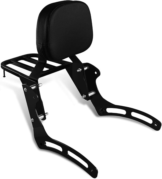 Sissy Bar & Luggage Rack for Kawasaki Vulcan 900 Black | VN900 Classic Custom 1996-2023 Motorcycle Passenger Backrest