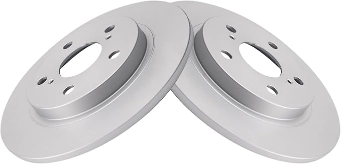 TRQ Rear Brake Rotor Set G Coated Solid Compatible with 2009-2010 Pontiac Vibe 2016 Scion iM 2008-2015 xB 2017-2018 Toyota Corolla iM 2009-2013 Matrix