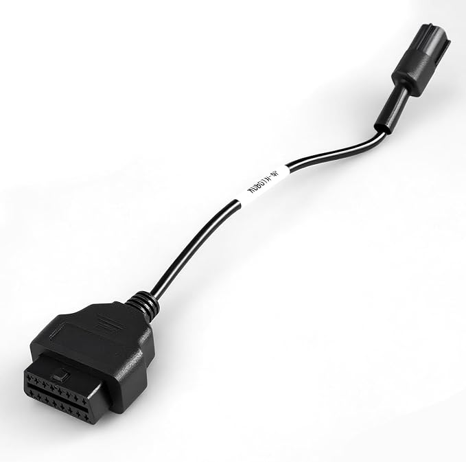 OBD2 Adapter Cable Compatible with Kubota Vehicles, 4 Pin to 16 Pin OBD1 to OBD2 Diagnostic Connector, Works with OBDII Scan Tools & Code Readers, Replace 3824-26